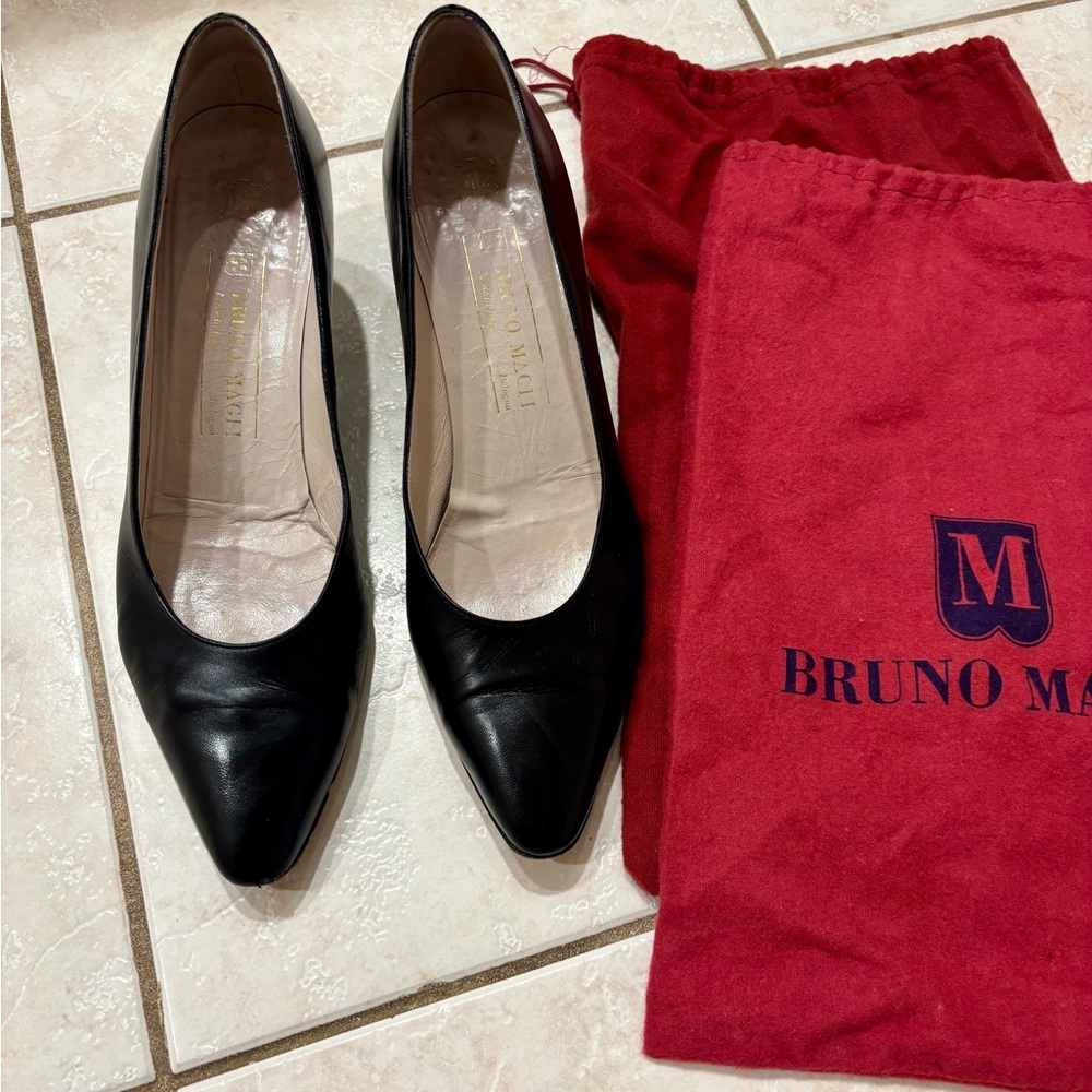 Bruno Magli Black Leather Heels